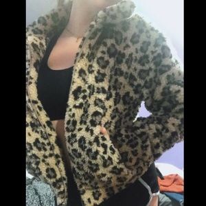 Altar’d state leopard teddy jacket size small
